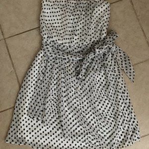 Express strapless cocktail white black dress 4